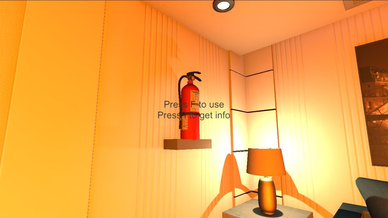 Fire extinguisher interaction prompt